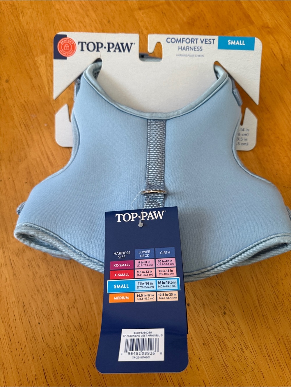 Top Paw Light Blue Padded Comfort Vest Harness